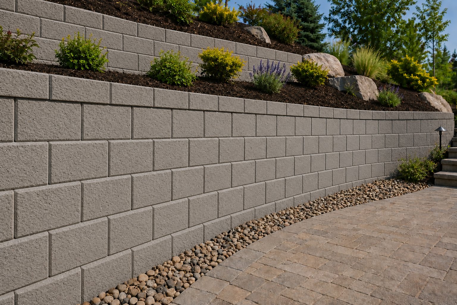 Finished concrete block