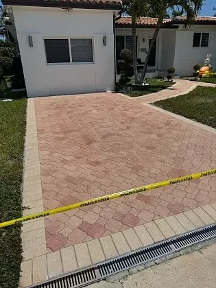 Paver driveway restoration in North Bay Village