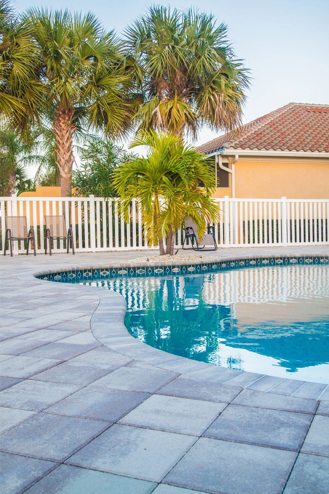 Travertine pool deck